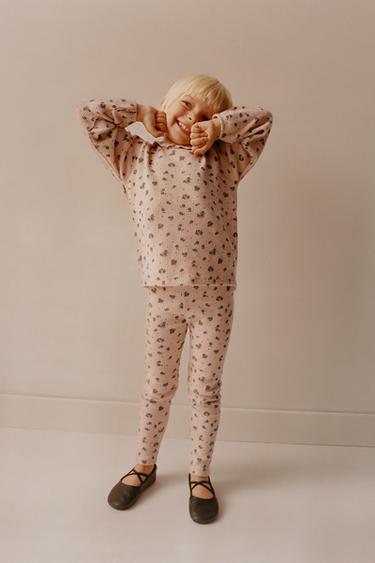 Zara SOFT TOUCH FLORAL TOP - Sand