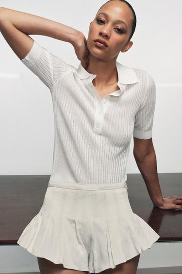 ZW COLLECTION SHORT BOX PLEAT BERMUDA SHORTS - Oyster-white by Zara - Image 0