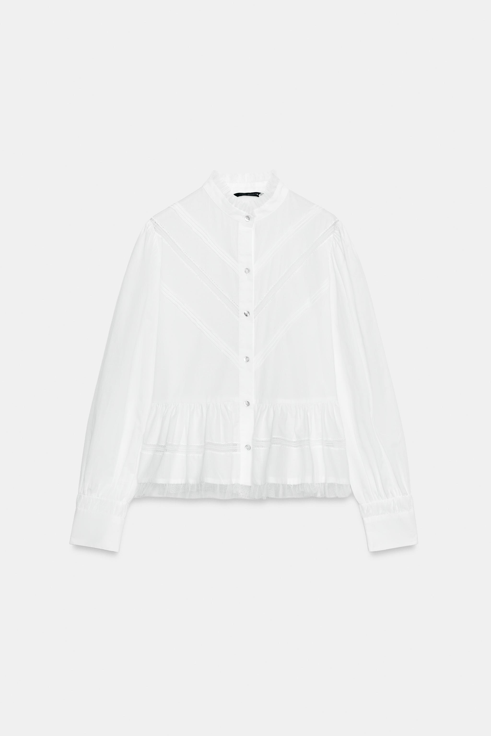 ROMANTIC TULLE COMBINED BLOUSE