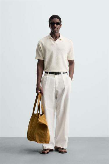 POLO JACQUARD GEOMÉTRICO - Crudo de Zara - Imagen 0