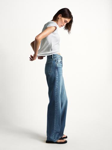 Zara Mid-rise wide-leg jeans with studs - Mid-blue