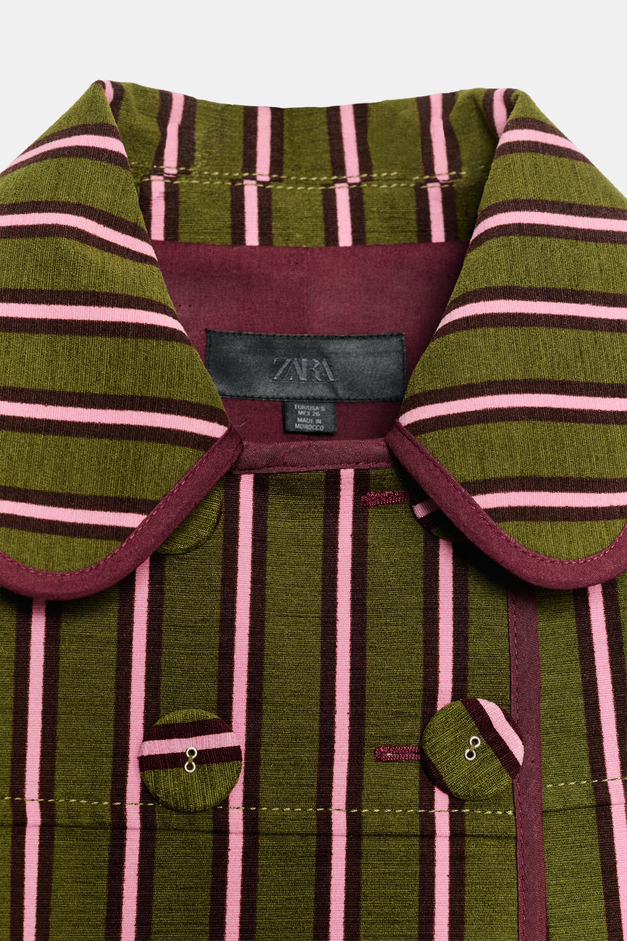 blouson croisé rayures