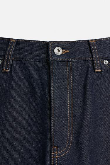 BAGGY FIT DENIM BERMUDA SHORTS WITH STITCHING - Blue by Zara - Image 7