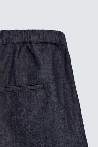 LIGHTWEIGHT DENIM BERMUDA SHORTS - Blue / Indigo by Zara - Image 9