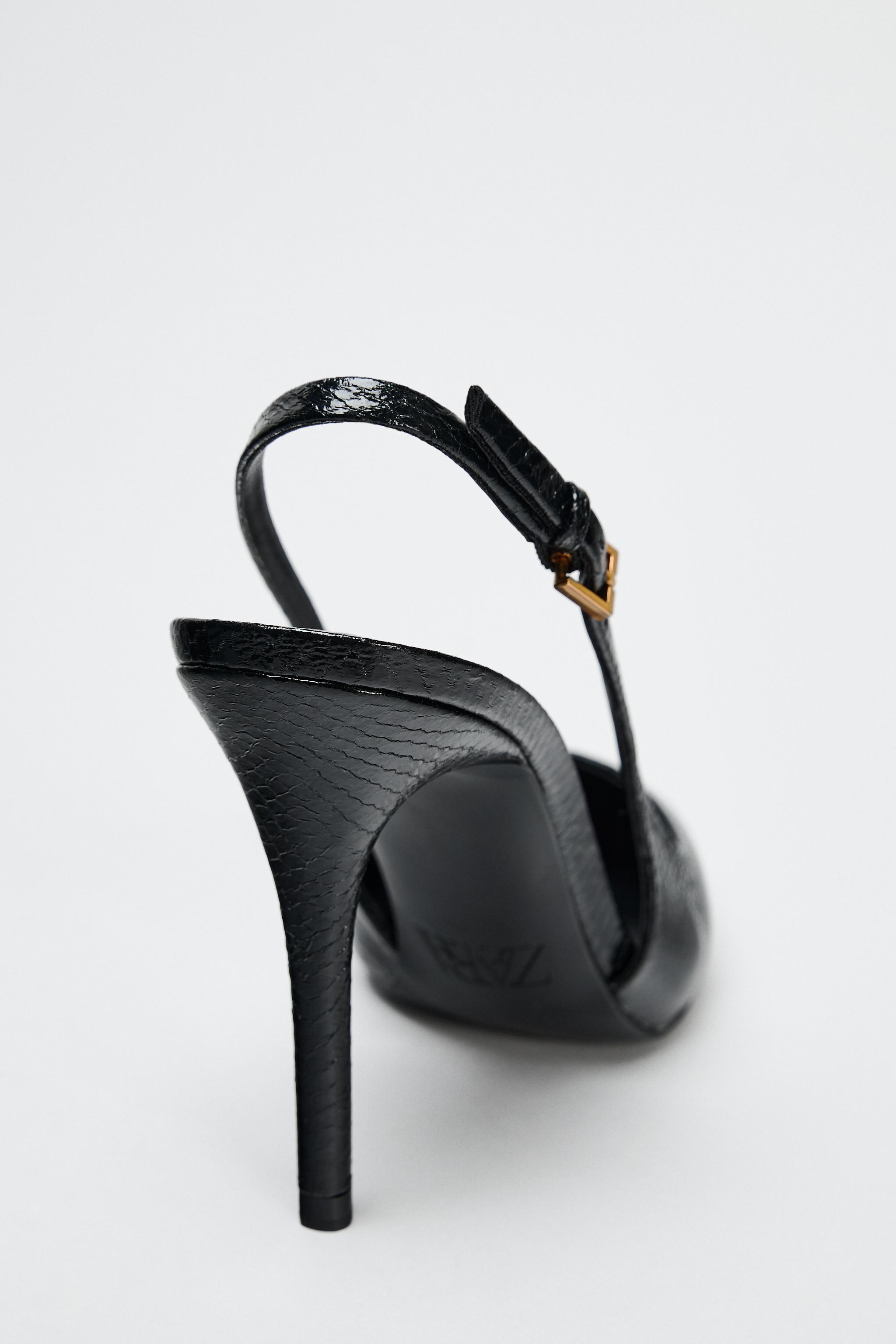 EMBOSSED EFFECT HIGH HEELS - Black | ZARA United States
