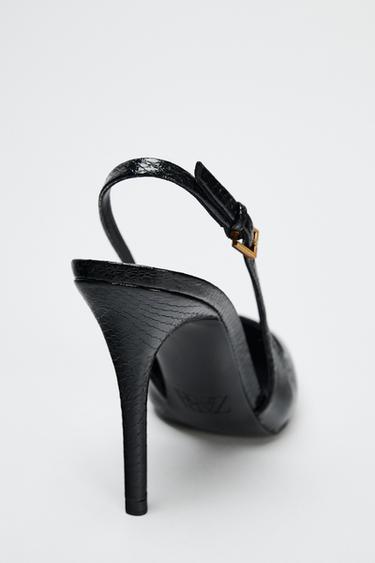 TEXTURED HEELED SHOES - Black by Zara - Image 4