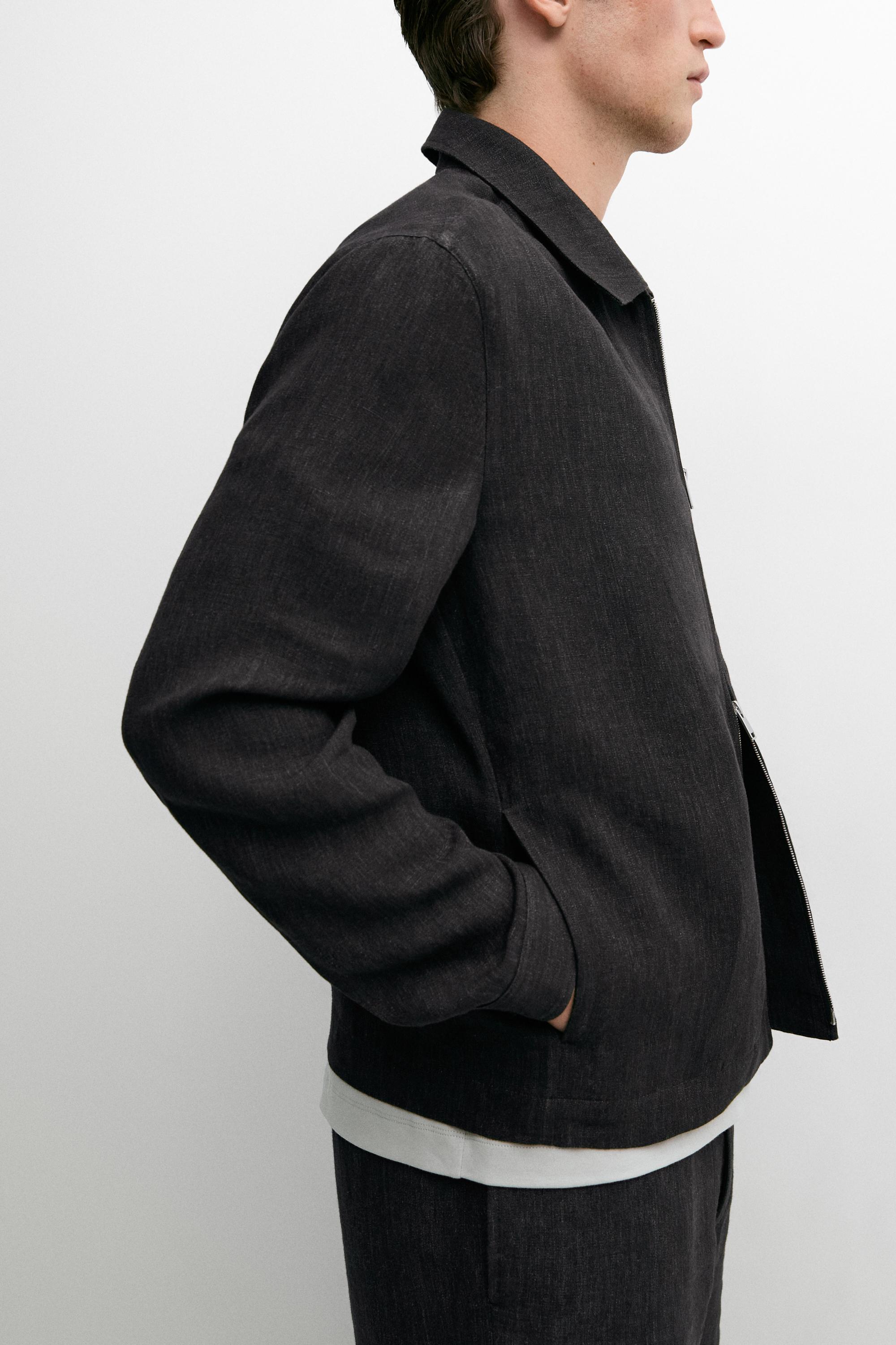 Veste en lin zippée total look