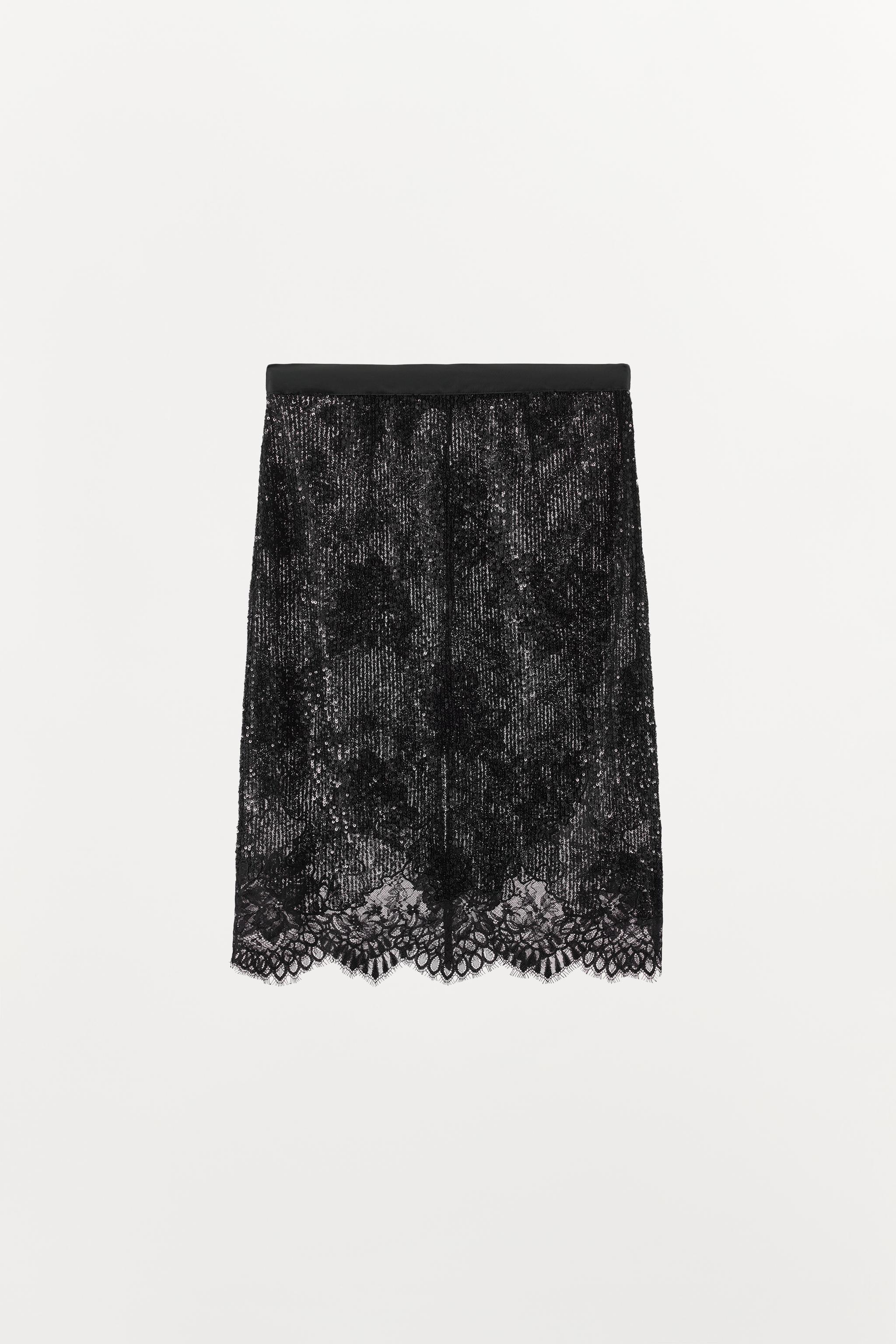 SEQUIN LACE COMBINATION SKIRT