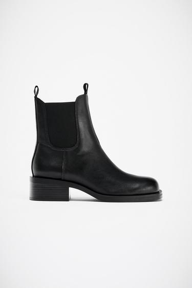 WASSERABWEISENDE CHELSEABOOTS AUS LEDER - Schwarz von Zara - Bild 0