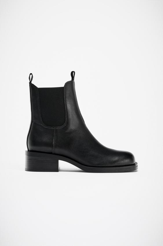 WATER REPELLENT LEATHER CHELSEA ANKLE BOOTS