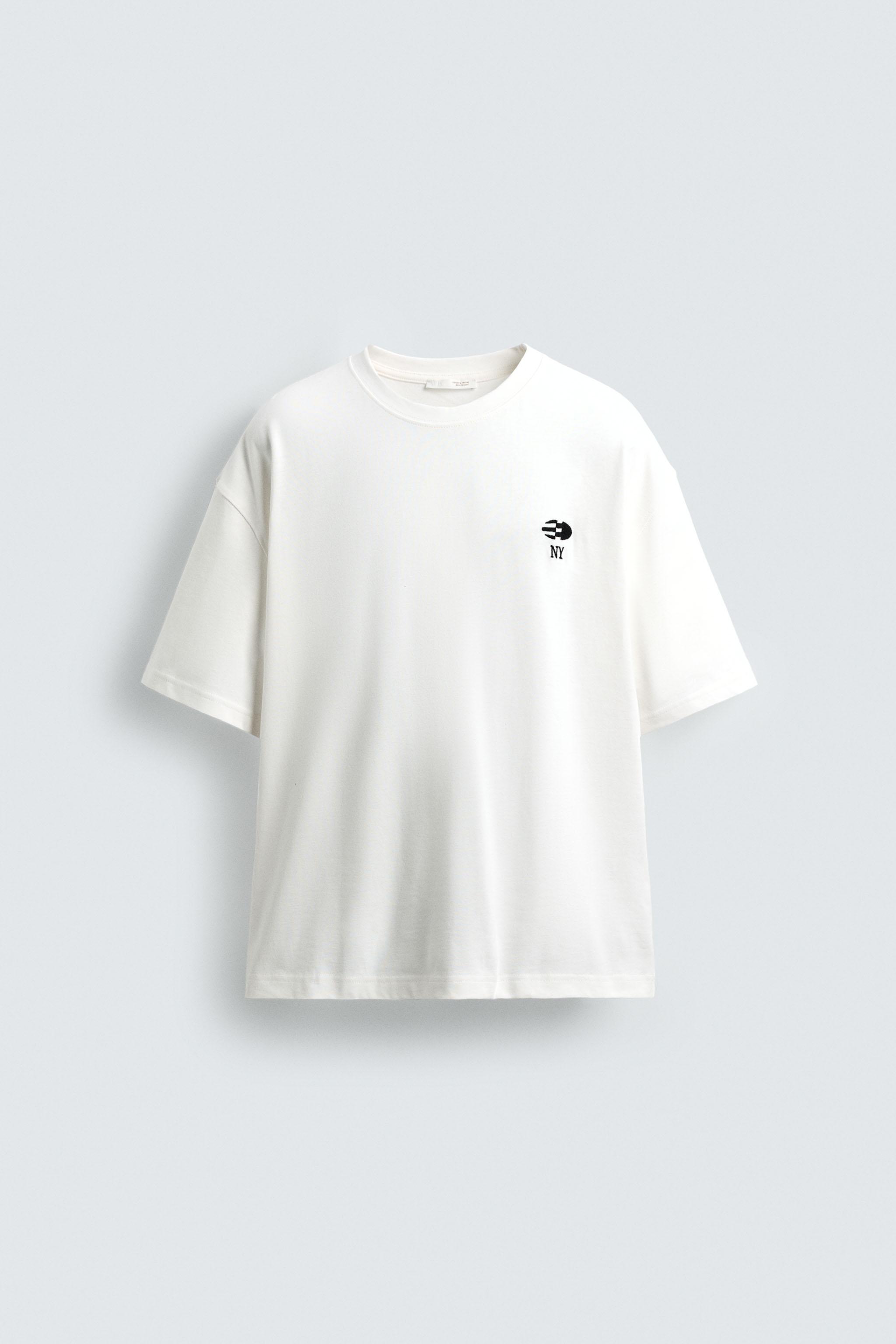COMBINED PATCH T-SHIRT - Oyster-white | ZARA United States