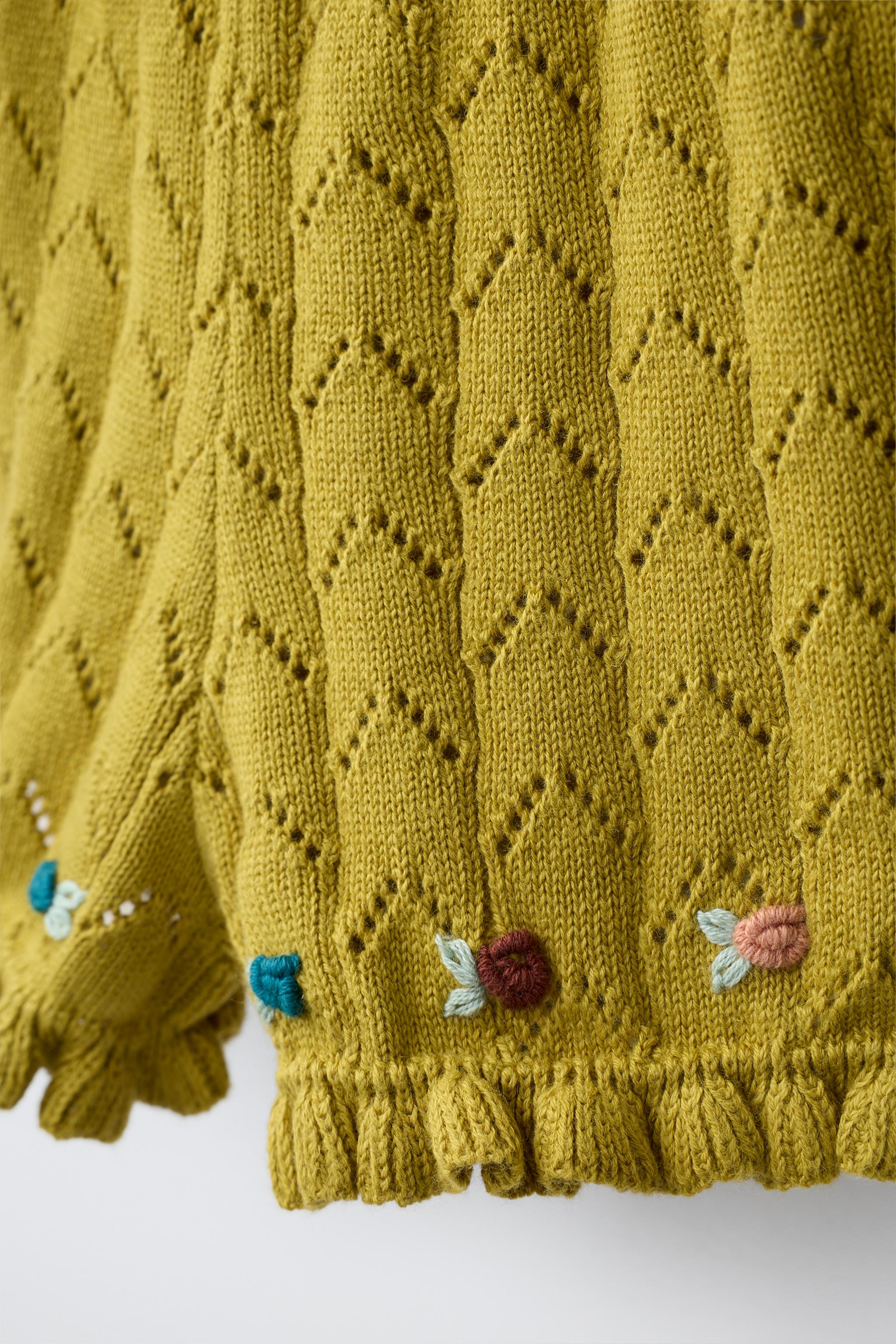 Детские шорты Zara COTTON LINEN EMBROIDERED KNIT SHORTS — фото 4
