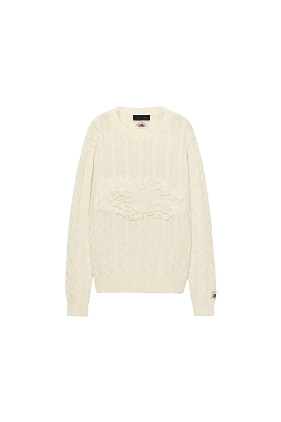 Sweter z dzianiny strukturalnej w warkocze fruit of the loom™