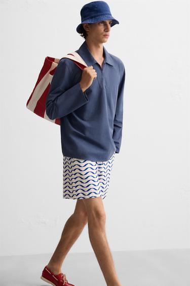 WAVY SHORT BERMUDA SHORTS - Blue/White by Zara - Image 5