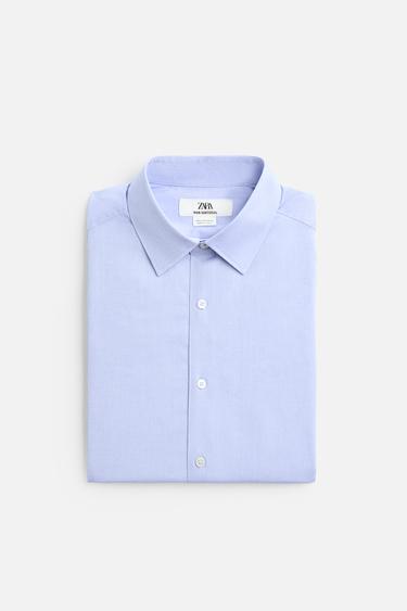 CHEMISE À TEXTURE - Bleu ciel de Zara - Image 8