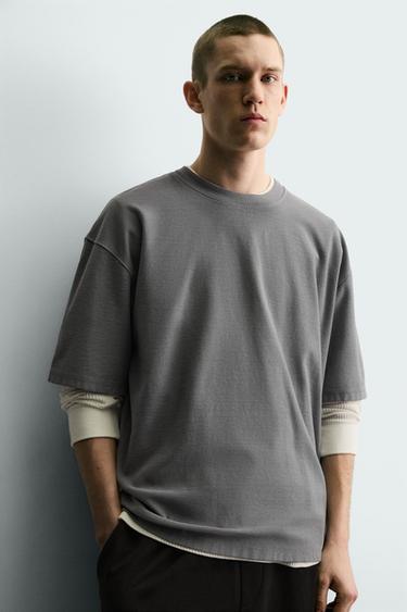 T-SHIRT BOXY FIT BASIQUE - Grisâtre de Zara - Image 4