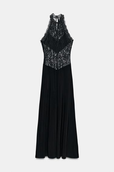 ROBE STYLE LINGERIE EN DENTELLE - Noir de Zara - Image 7