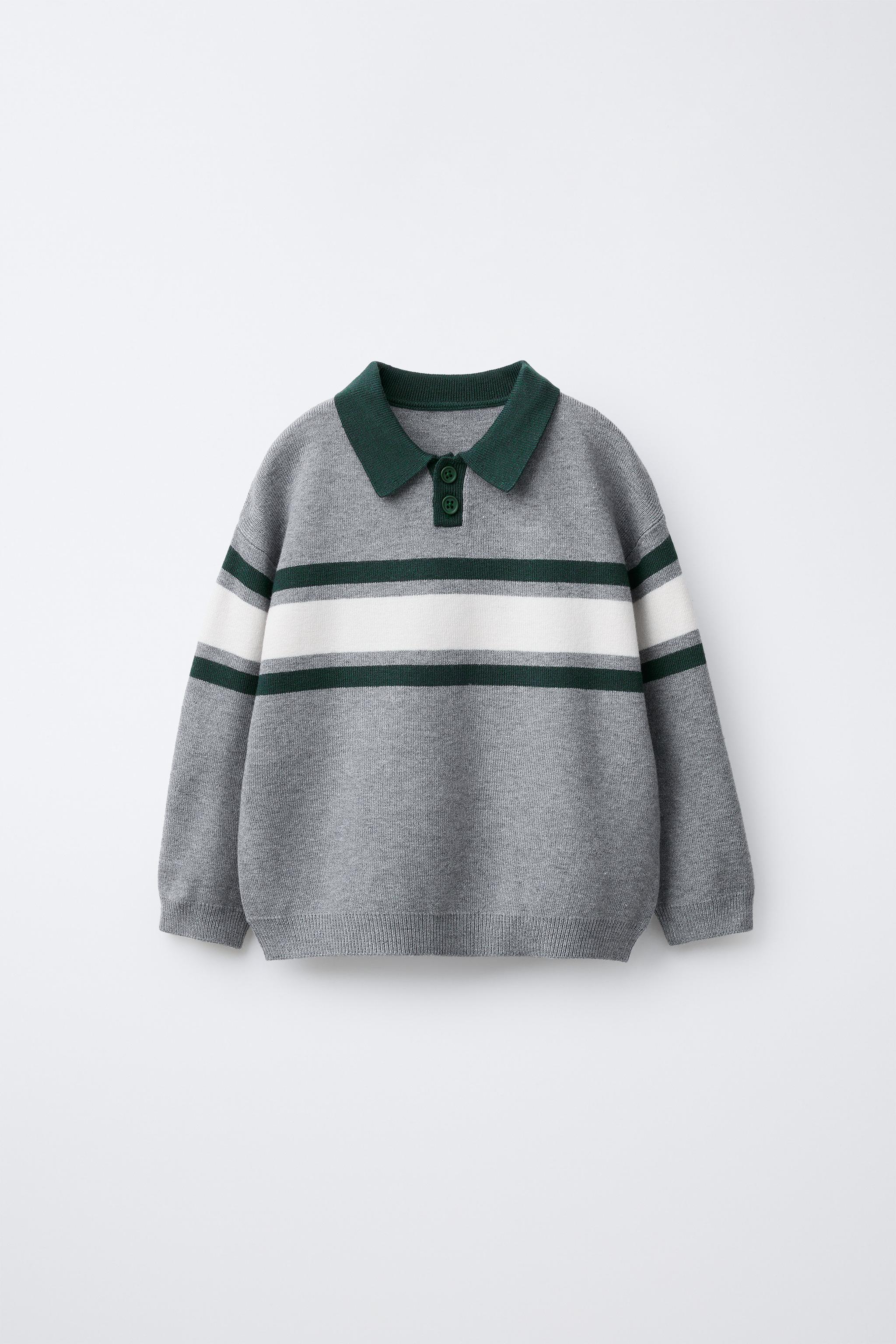 STRIPED KNIT POLO SHIRT
