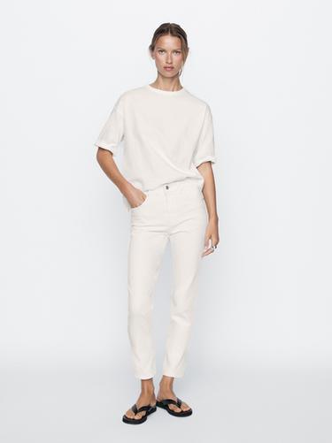 Zara Mid-rise slim fit jeans - Oyster-white - Image 0