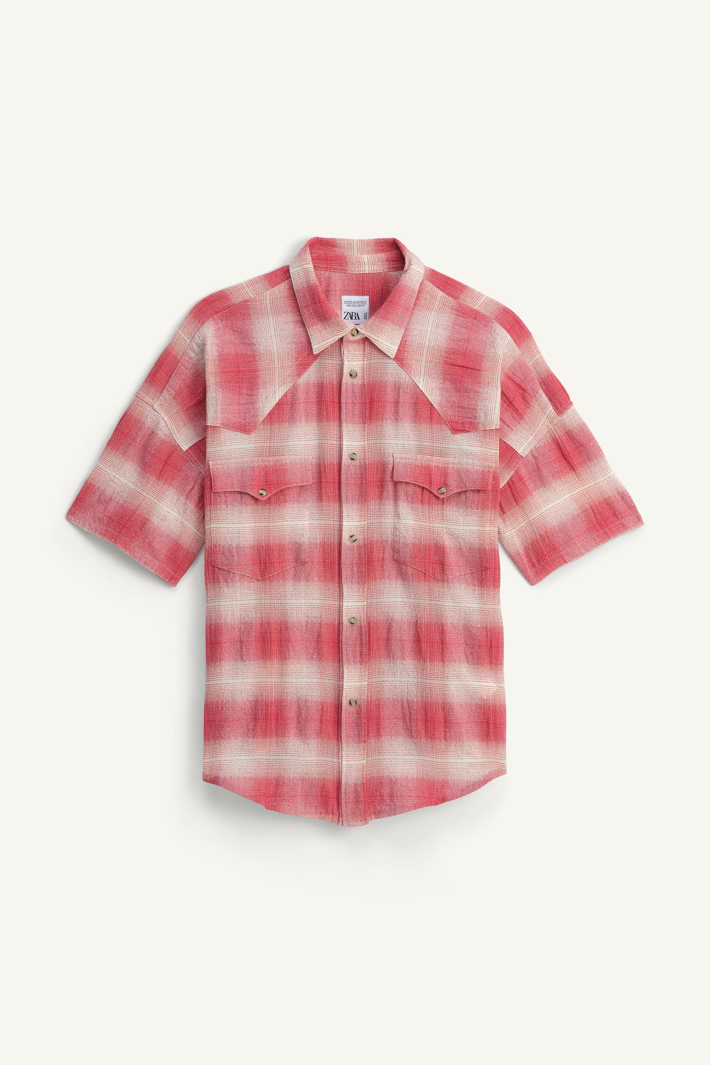 TEXTURED CHECKERED SHIRT LIMITED EDITION - Red | ZARA Canada TEXTURED CHECKERED SHIRT LIMITED EDITION - Red | ZARA Canada