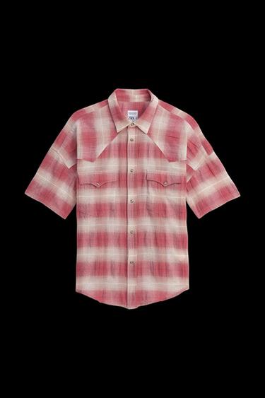 CAMISA ESTRUCTURA CUADROS LIMITED EDITION - Rojo de Zara - Imagen 0