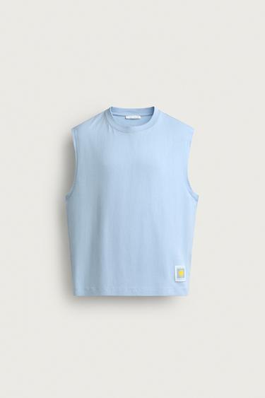 DÉBARDEUR À MOTIF GRAPHIQUE SOLEIL - Bleu ciel de Zara