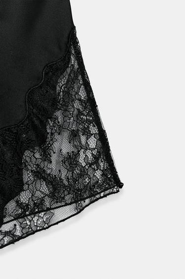 ZW COLLECTION SATIN LACE SHORTS - Black by Zara - Image 6