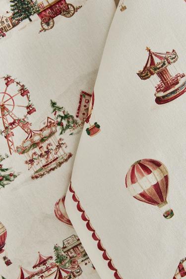LOT TORCHONS COTON BALLONS NOËL (LOT DE 2) - Rouge de Zara - Image 3