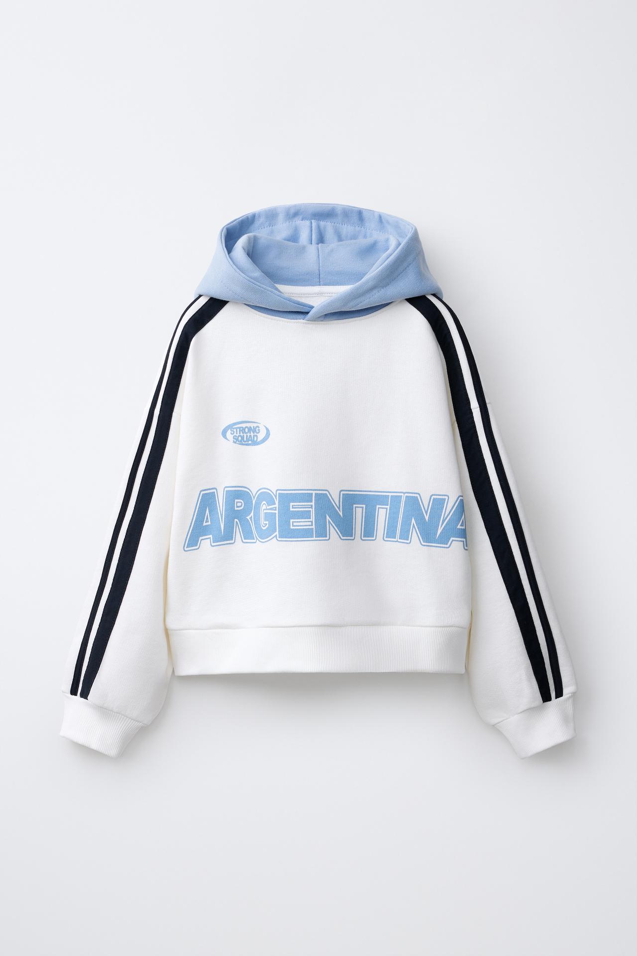 ARGENTINA PRINT HOODIE — Oyster-white