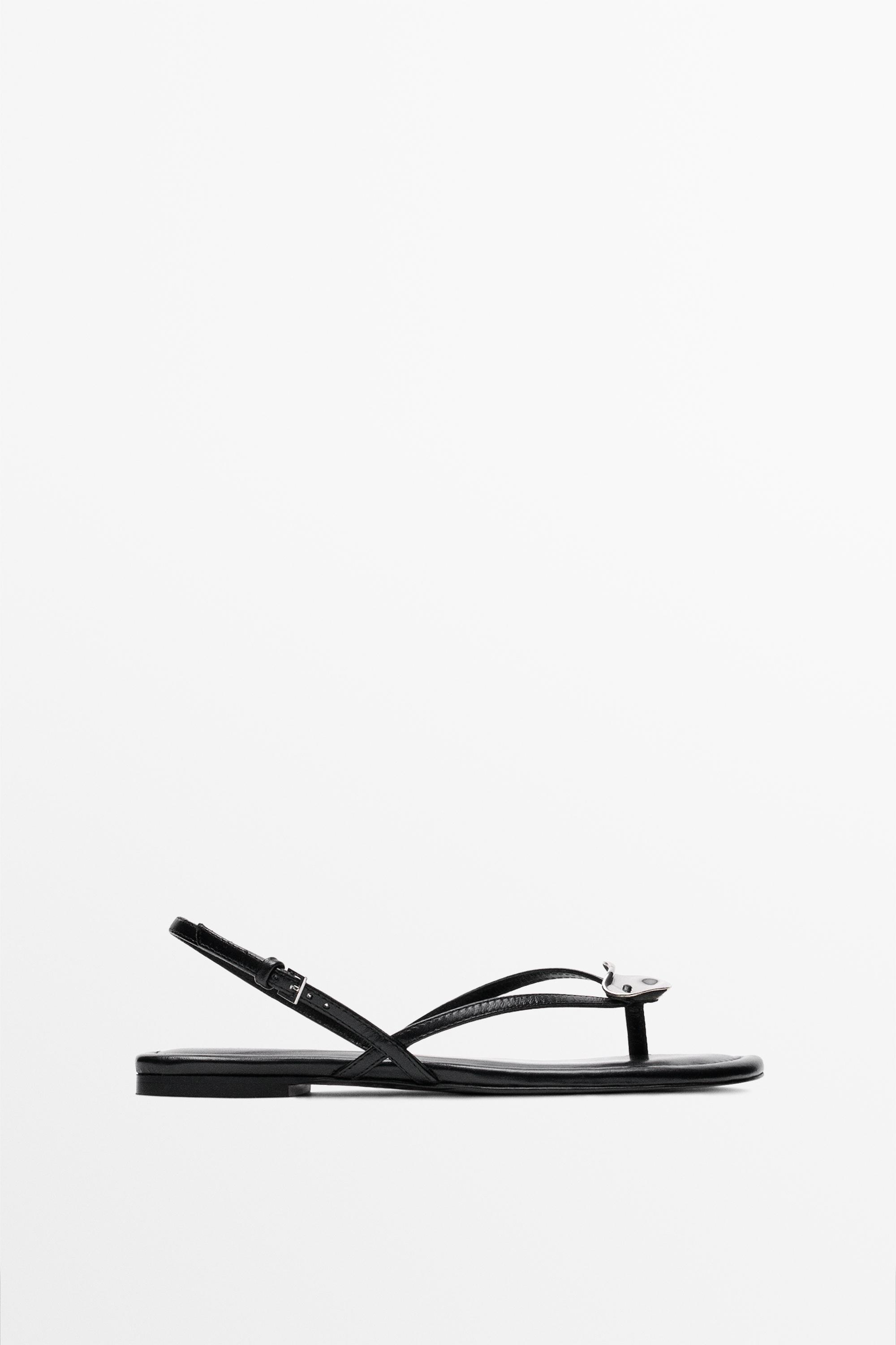 Flat slider sandals with gem detail