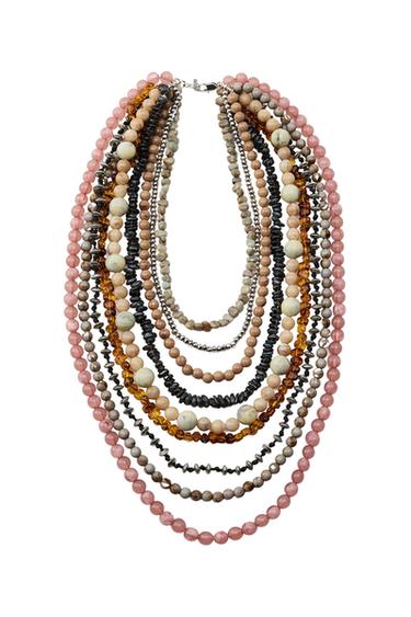 COLLAR MÚLTIPLE ABALORIOS - Multicolor de Zara - Imagen 0