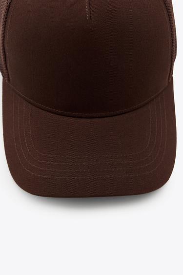 COTTON MESH CAP - Brown by Zara - Image 1