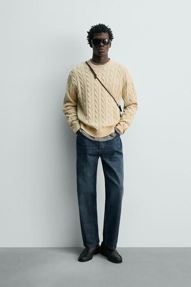 JERSEY TRENZAS MEZCLA ALGODÓN - Vainilla de Zara - Imagen 0