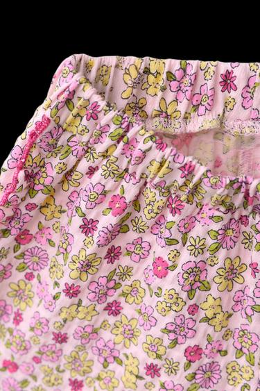 Zara TEXTURED PRINT T-SHIRT AND BERMUDA SET - Light mauve