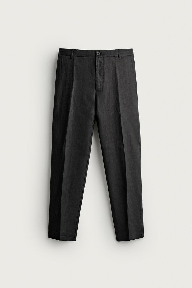100% LINEN REGULAR FIT TROUSERS
