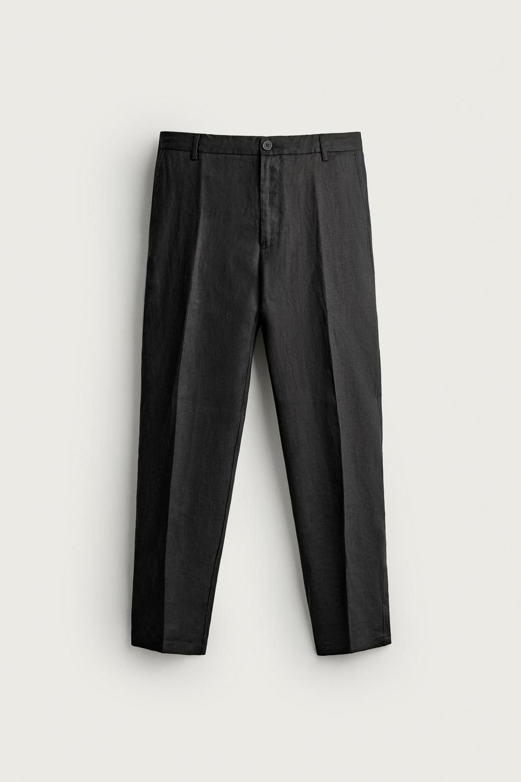 100% LINEN REGULAR FIT TROUSERS