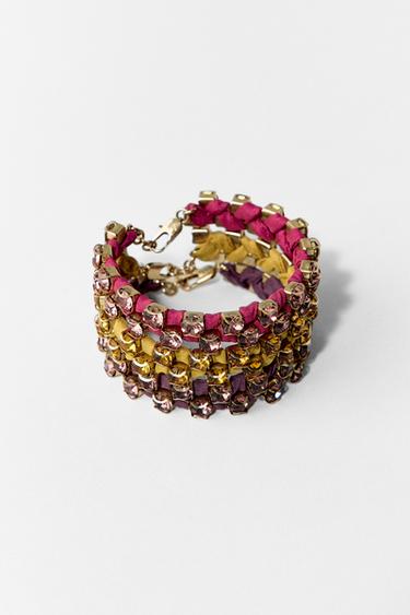 PACK OF 3 GEM WOVEN BRACELETS - Multicoloured by Zara