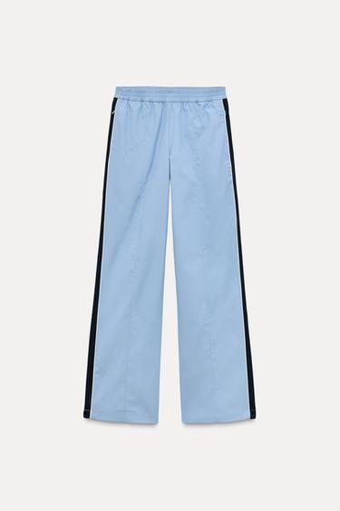 TROUSERS WITH SIDE TAPING - Blue / Grey by Zara
