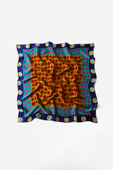 DOTTED PRINT SCARF - Blue by Zara