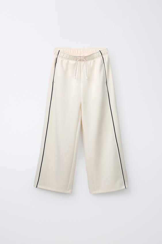 CALÇA PERNA LARGA COM MODAL - Cru da Zara - Imagem 0