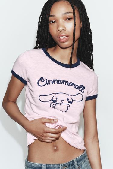 CINNAMOROLL© SLUB KNIT T-SHIRT - Pink by Zara