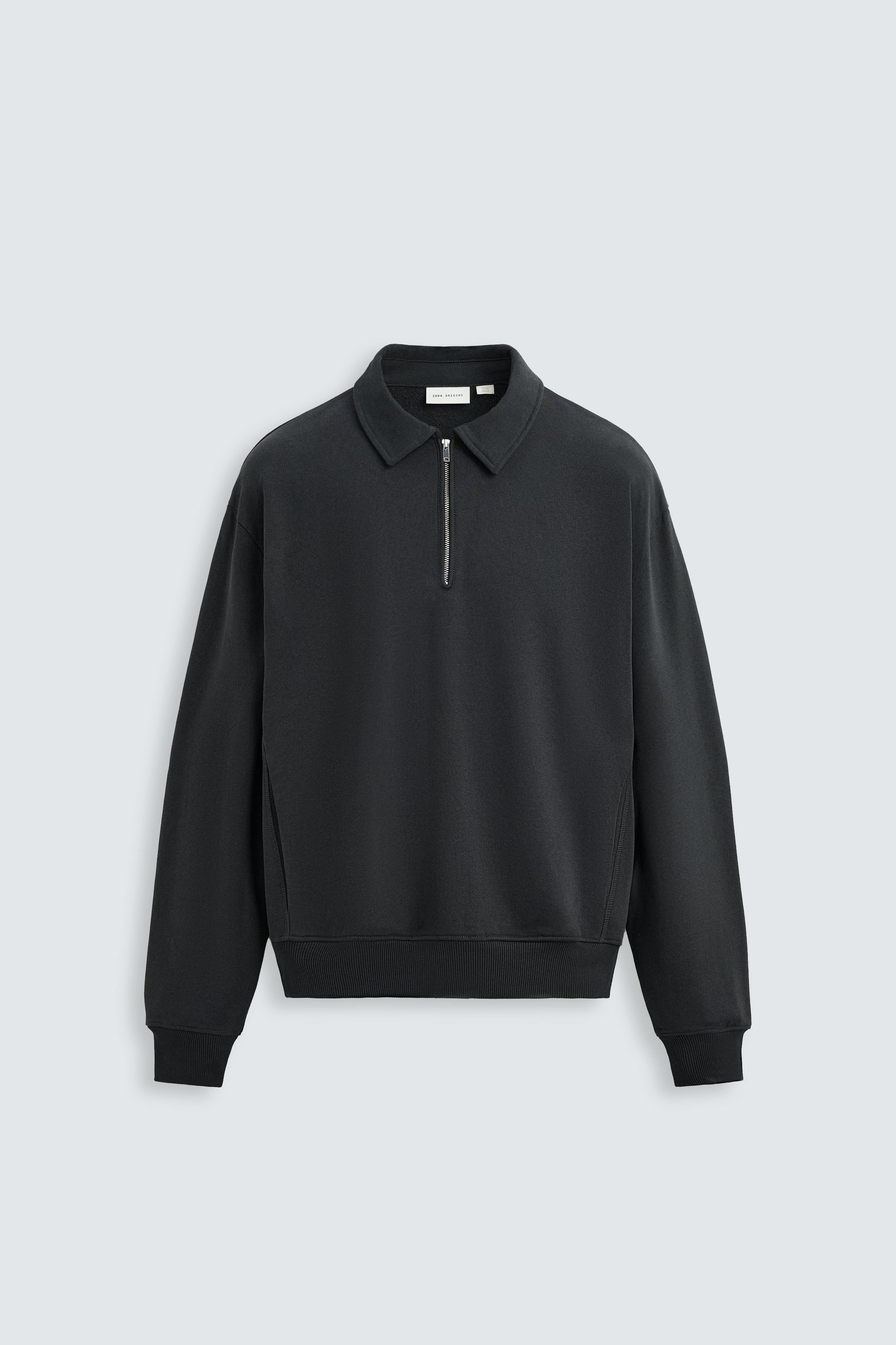 LON ⭐︎ Two Side Sweatshirt Logo-Print Zip-Neck Sweatshirt In Cotton Terry – Levisons