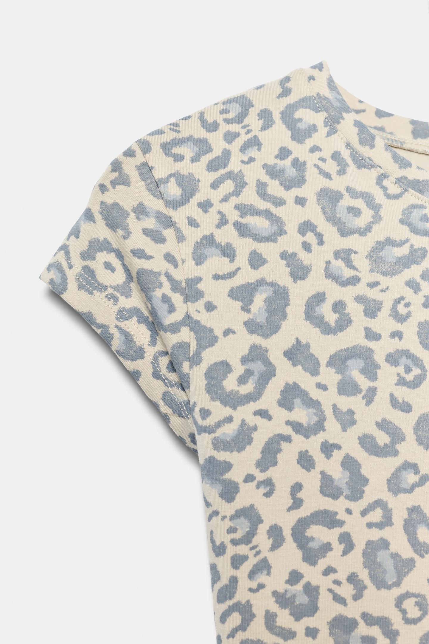 Женская футболка Zara Animal Print, цвет: Леопардовый — фото 7