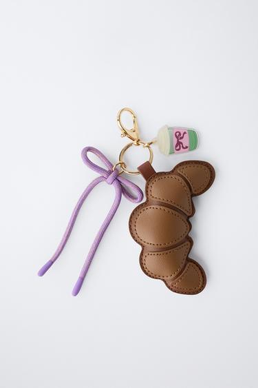 CROISSANT AND MATCHA TEA KEY RING - Brown by Zara - Image 3