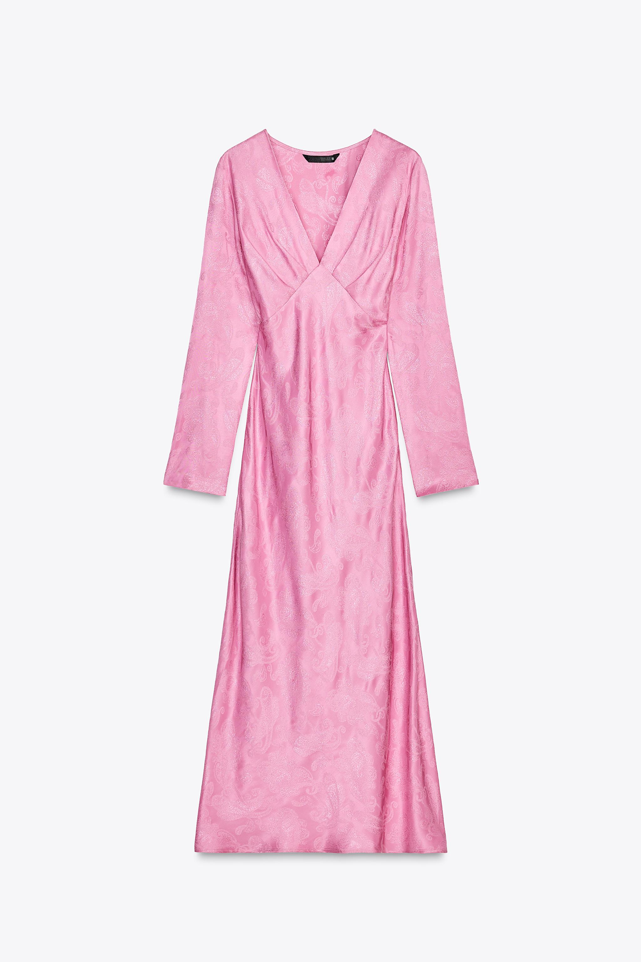 JACQUARD MIDI DRESS - Pink | ZARA Canada