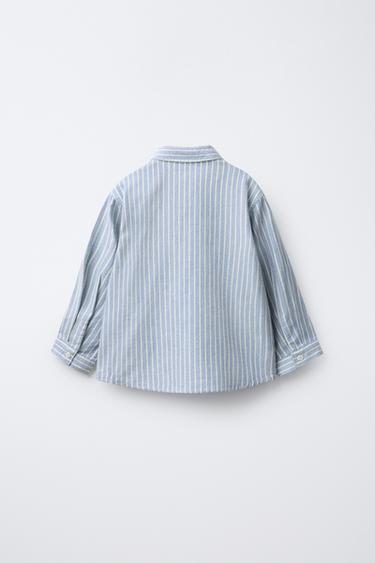 CHEMISE À RAYURES SOFT TOUCH - Bleu de Zara - Image 1