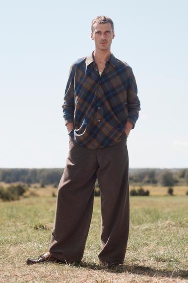 LIMITED EDITION PLAID FLOWING SHIRT - Blue by Zara - Image 0