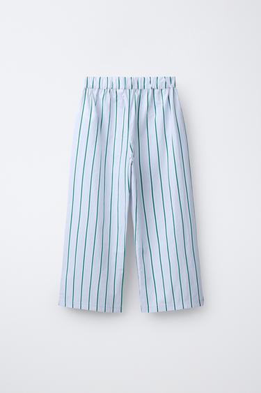 PANTALON IMPRIMÉ À RAYURES - Bleu de Zara - Image 1