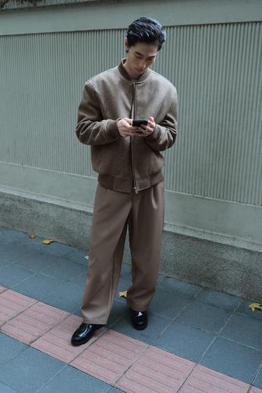 BALLOON FIT PLEATED TROUSERS - Mink by Zara