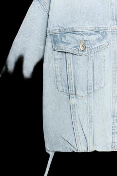 TRF RIPPED DENIM JACKET - Light blue by Zara